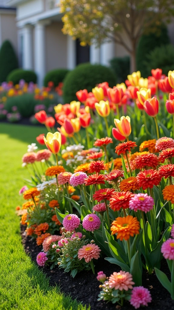 15 Stunning Front Flower Bed Ideas That Will Make Your Neighbors Green with Envy! - 5. Seasonal Color Swaps