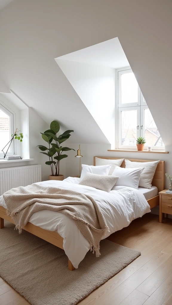 25 Attic Bedroom Ideas That'll Make You Want to Move In (You Won't Believe #13!) - 14. Scandinavian Simplicity
