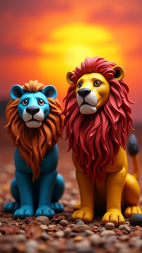 10 Adorable Clay Animals You Can Make Today (Perfect for Kids and Adults!) - 10. Majestic Lions
