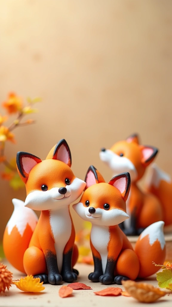 10 Adorable Clay Animals You Can Make Today (Perfect for Kids and Adults!) - 8. Whimsical Foxes