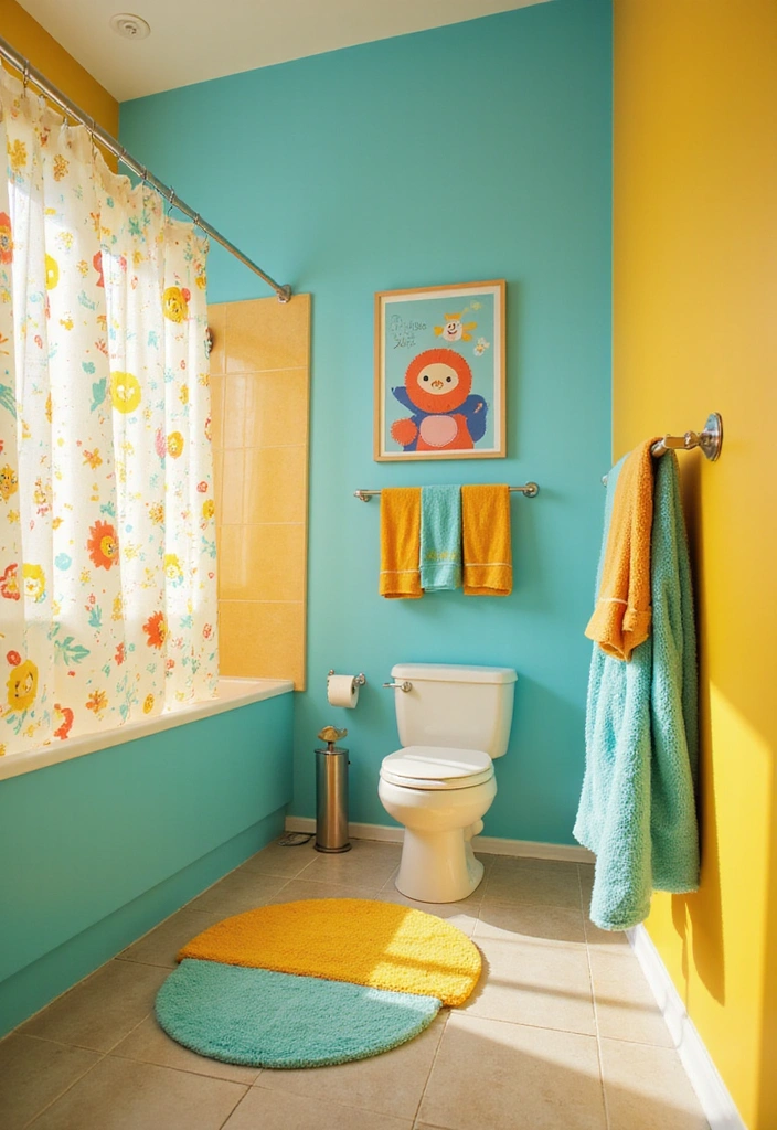 Kids Bathroom Decor Ideas That'll Make Splash Time Extra Fun! - 5. Bright and Cheery Colors