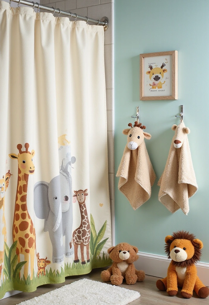 Kids Bathroom Decor Ideas That'll Make Splash Time Extra Fun! - 10. Whimsical Animal Kingdom
