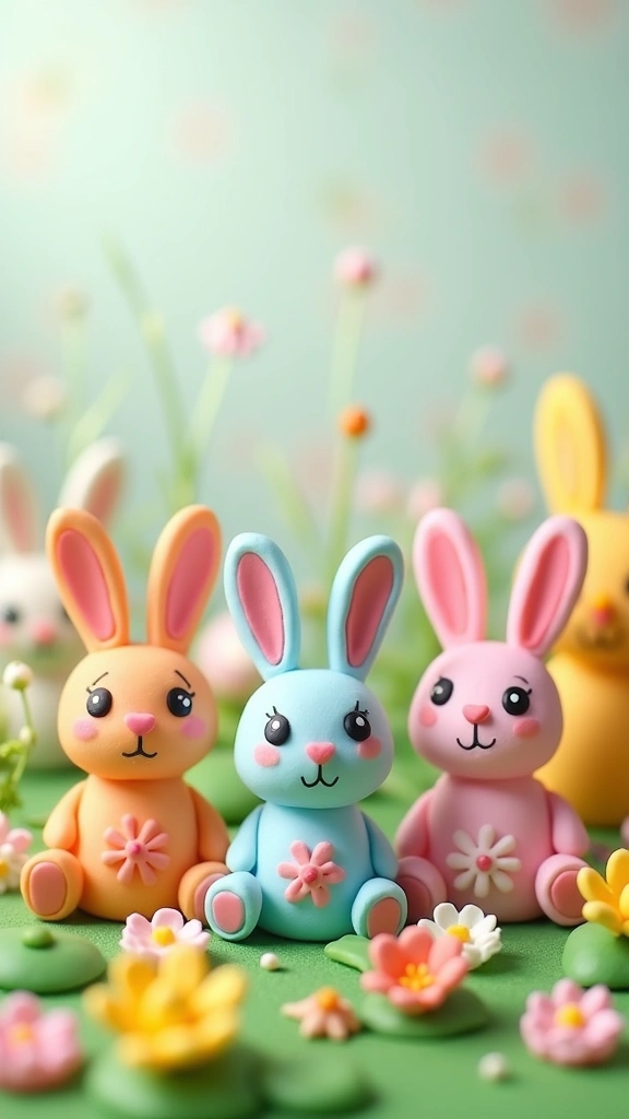 10 Adorable Clay Animals You Can Make Today (Perfect for Kids and Adults!) - 6. Cute Bunnies
