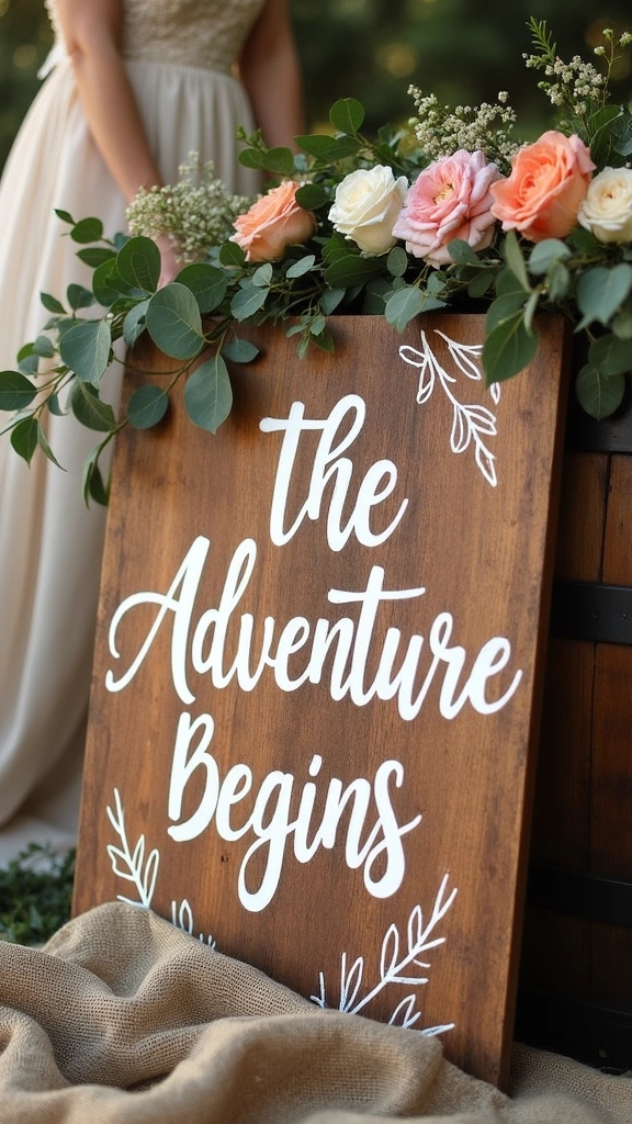10 Rustic Wedding Entrance Signs That Will Leave Your Guests in Awe! - 1. Hand-Painted Wooden Signs