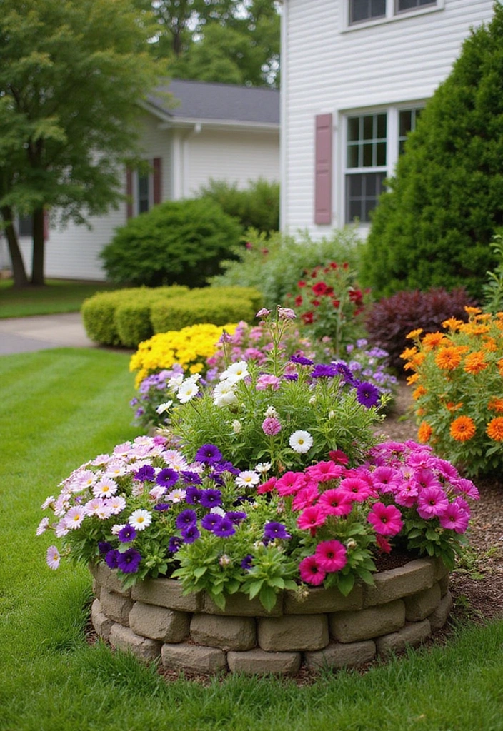 10 Stunning Raised Flower Beds That Will Transform Your Front Yard! - 6. Colorful Composite Raised Beds