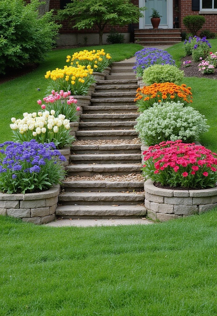 10 Stunning Raised Flower Beds That Will Transform Your Front Yard! - 3. Tiered Flower Beds